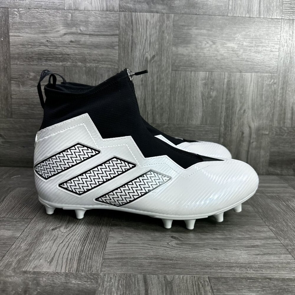 adidas Nasty Fly Football Cleats Mens 11.5 White Black Mid Top NEW GX1781